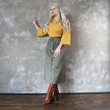 Load image into Gallery viewer, Corduroy A-Line Midi Skirt - Olive