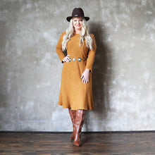 Load image into Gallery viewer, Wool Midi Flare Knit Dress - Camel
