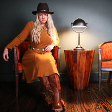 Load image into Gallery viewer, Wool Midi Flare Knit Dress - Camel