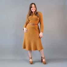 Load image into Gallery viewer, Wool Midi Flare Knit Dress - Camel