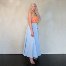 Load image into Gallery viewer, Lightweight Denim Maxi Skirt - Light Wash