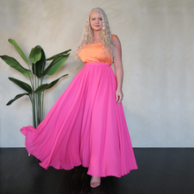 Load image into Gallery viewer, Gathered Chiffon Maxi Skirt - Fuchsia