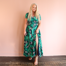 Load image into Gallery viewer, Tropical Maxi Dress with Slit - Jungle Print