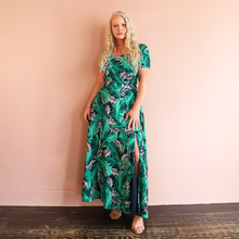 Load image into Gallery viewer, Tropical Maxi Dress with Slit - Jungle Print