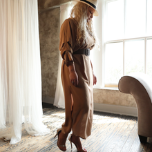Load image into Gallery viewer, Shawl Collar Safari Maxi Dress - Khaki