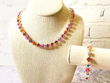 Load image into Gallery viewer, Swarovski Crystal Hibiscus Pink and Orange Bracelet