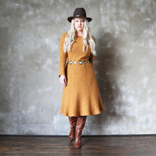 Load image into Gallery viewer, Wool Midi Flare Knit Dress - Camel
