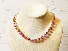Load image into Gallery viewer, Swarovski Crystal Hibiscus Pink and Orange Necklace
